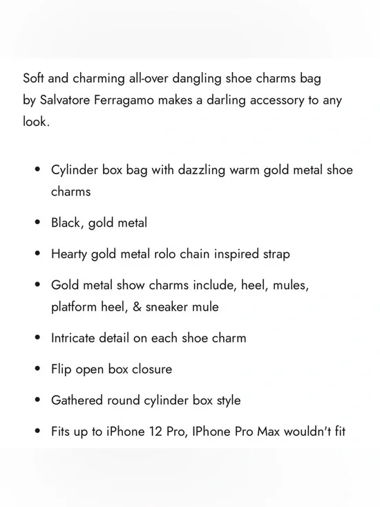 Authentic* Salvatore Ferragamo | Shoe Charm Bucket Bag - Picture 7 of 15